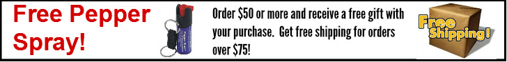 Receive a Zero Cost pepper spray with your $50 order! Free shipping over $75.