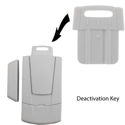 door window alarm with deactivation key