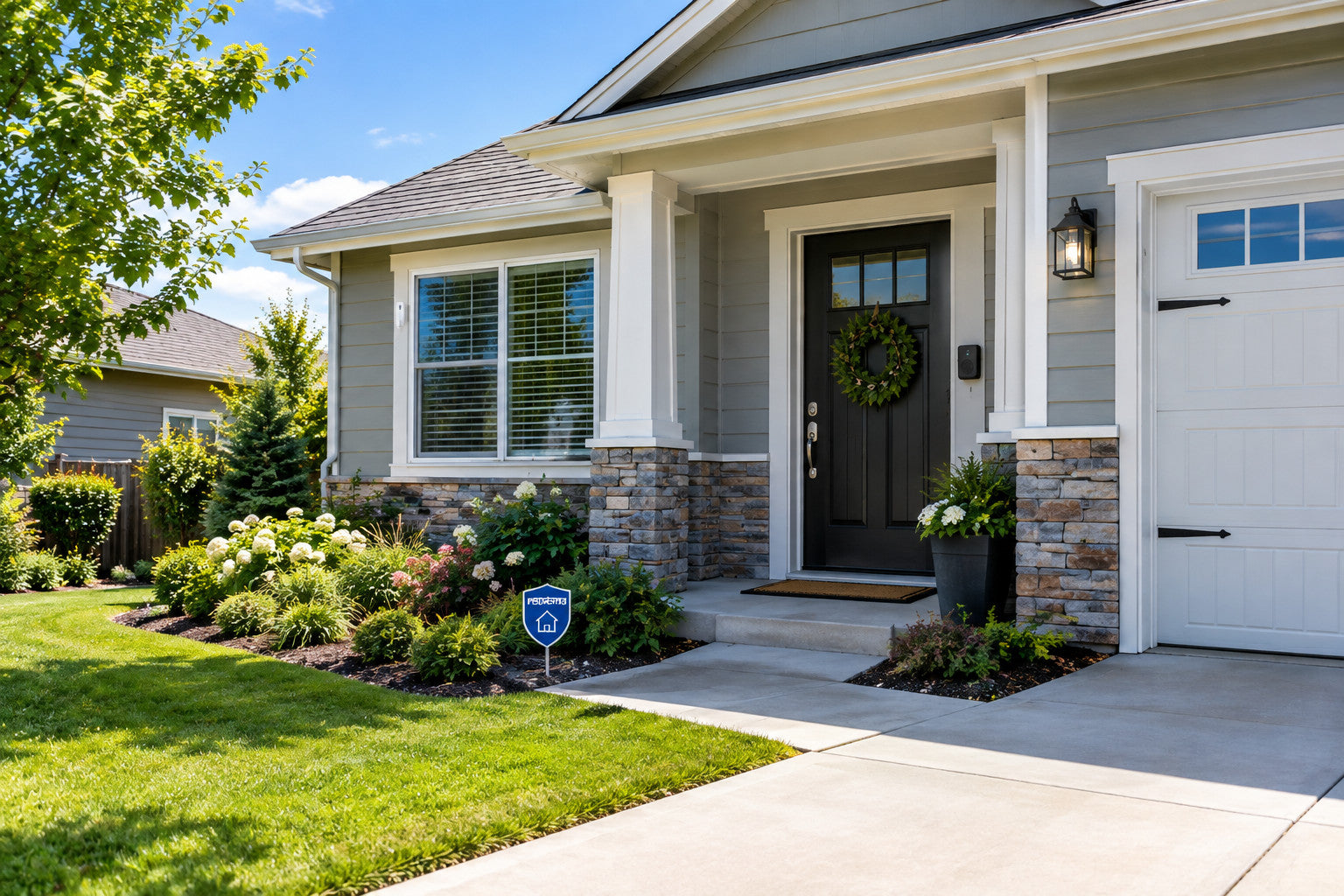 Layered home security with a front door alarm and window sensor