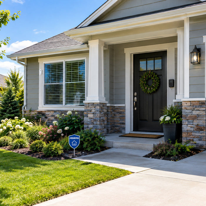 Layered home security with a front door alarm and window sensor