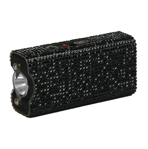 RhineStun keychain stun gun in black with LED flashlight