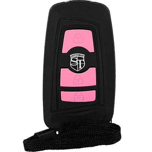 Triad stun gun in pink and black with lanyard