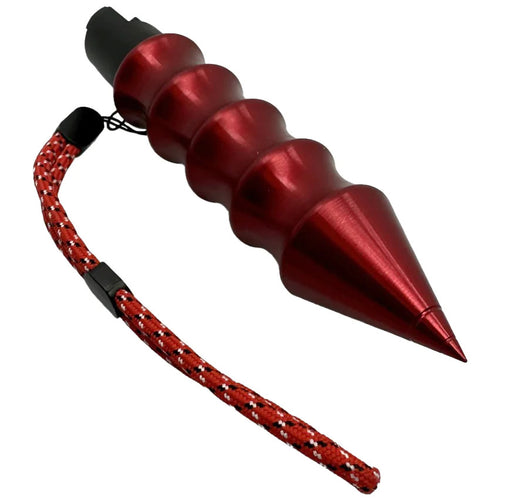Hammer Spray side view showing ergonomic grip profile and attached cord for hand retention
