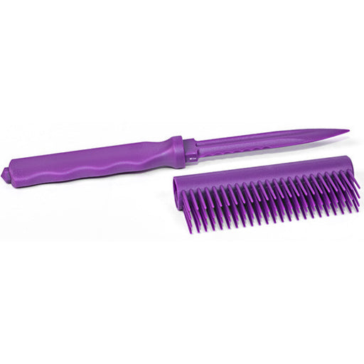 Purple Hairbrush Plastic Knife