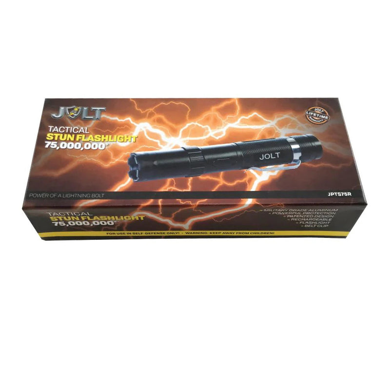 aluminum rechargeable stun gun led flashlight Tactical Stun Flashlight — Military Grade 75M Volts
