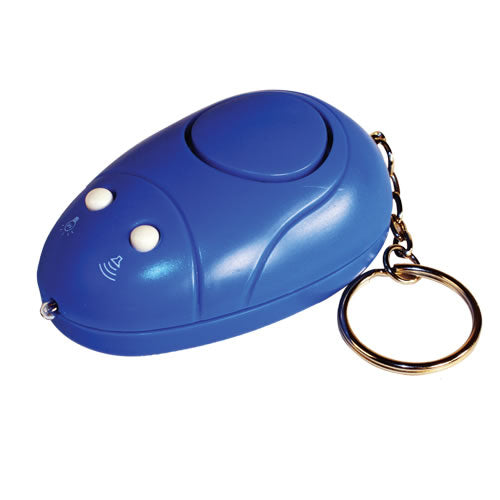 Keychain alarm with light blue compact personal safety alarm with pin activation and keyring