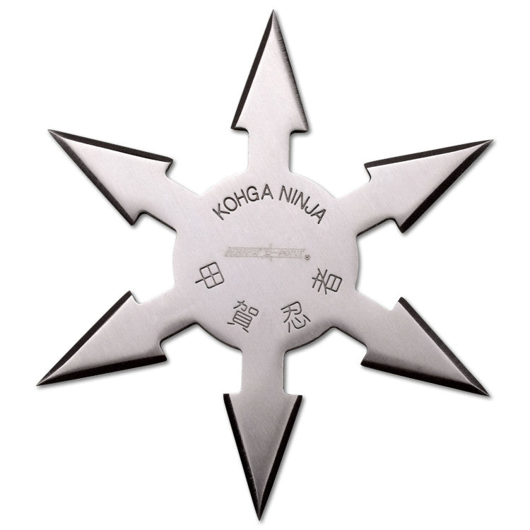 Kohga Ninja 6-point throwing star — 4-inch stainless steel shuriken with arrowhead points