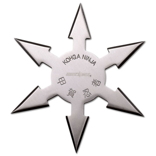 Kohga Ninja 6-point throwing star — 4-inch stainless steel shuriken with arrowhead points