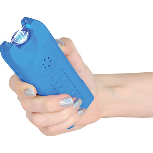 blue stun gun in hand - MultiGuard