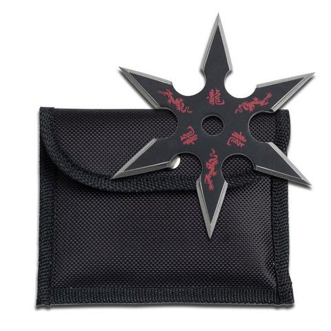 ninja throwing star black and red