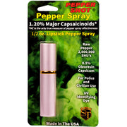Pepper Shot lipstick pepper spray pink in packaging showing lipstick disguise with UV dye
