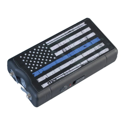Police Force Blue Line stun gun with American flag and thin blue line design