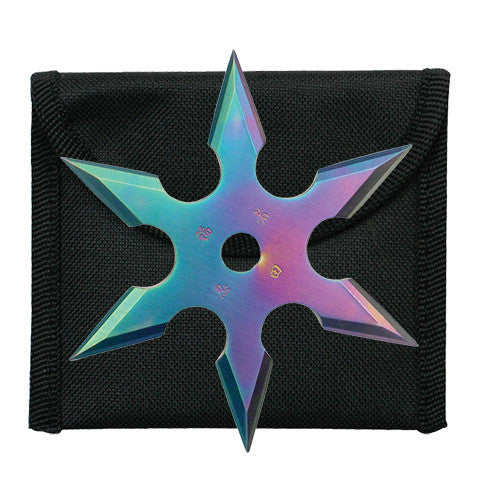 Rainbow Throwing Star with Case