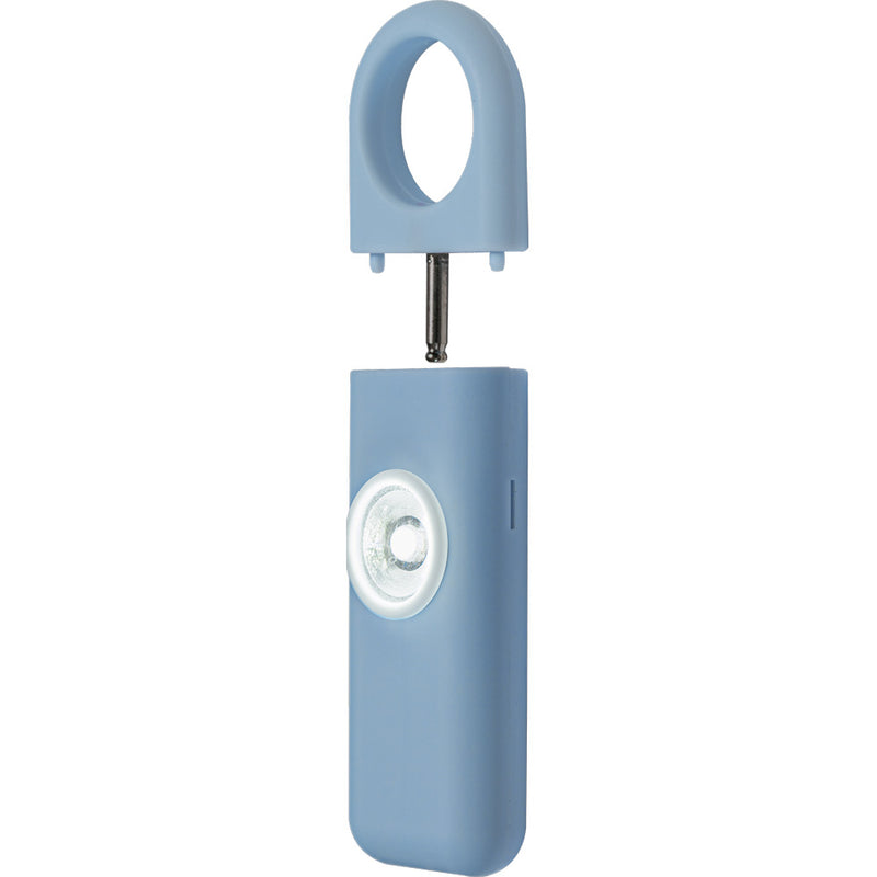 Blue Ring Pull Strobe Alarm with pin withdrawn from the ring, showing pull-pin activation