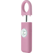 Pink Ring Pull Strobe Alarm with pin, showing pull-pin activation