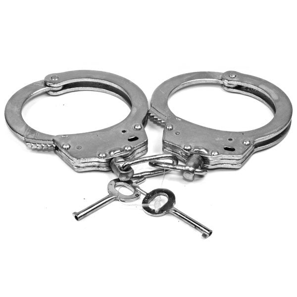 Professional Double Lock Handcuffs — Nickel Plated Steel | TBOTECH