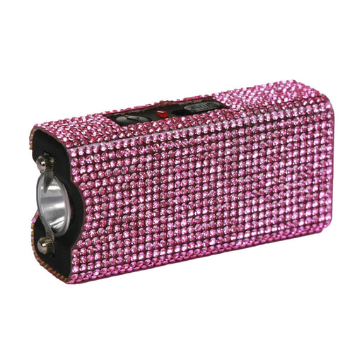 RhineStun keychain stun gun in pink with rhinestone finish on keyring