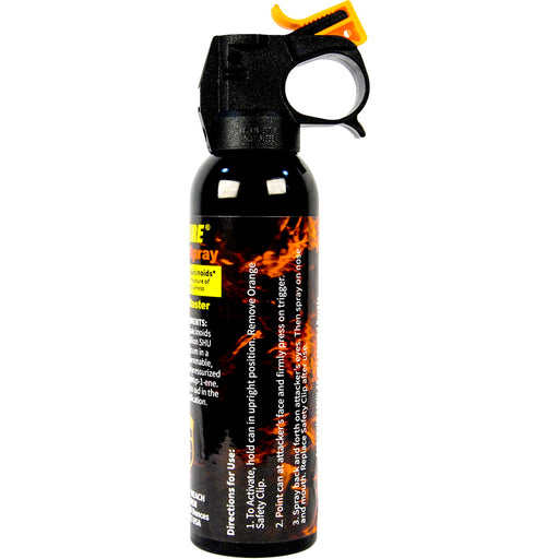 Wildfire Fire Master pepper spray fogger side view showing 9oz canister size and grip profile