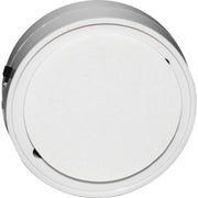 Window Vibration alarm back view showing adhesive tape mount for direct glass installation