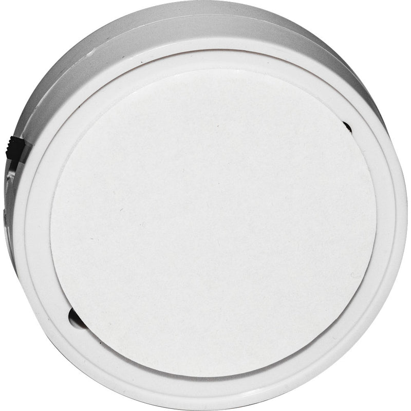 Window Vibration alarm back view showing adhesive tape mount for direct glass installation
