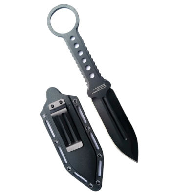 Small Neck Knife with Sheath and Pink Crystals - TBOTECH