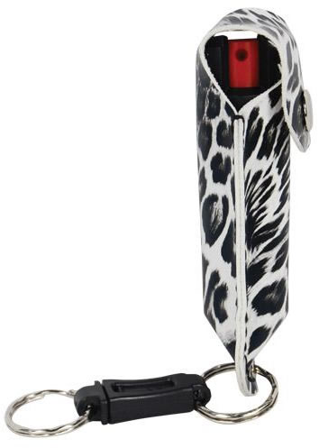 Black and White Leopard Print Pepper Spray