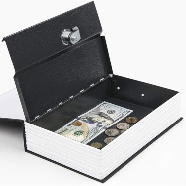 Locking book safe with key