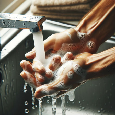 Rinsing Pepper Spray with Soap and Water