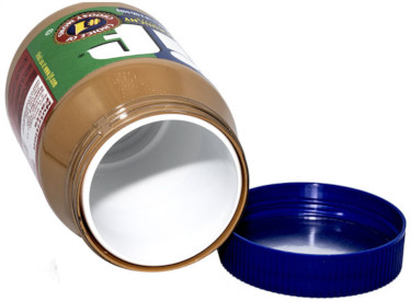Peanut butter jar safe with hidden compartment