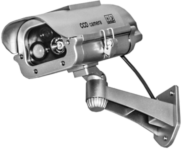 Close-up of a realistic dummy camera housing and mount