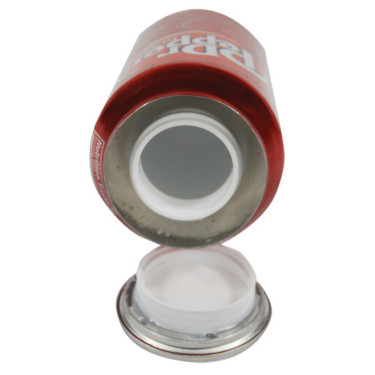 Soda can safe with hidden compartment