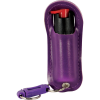 Showing the Safety on the Purple Wildfire Halo Holster Pepper Spray