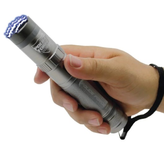 Gun Metal Version Police Force Stun Flashlight