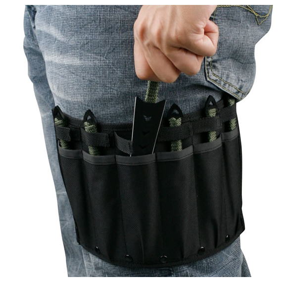 Set of Throwing Knives with Leg Sheath