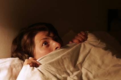 Women hearing someone breaking in.